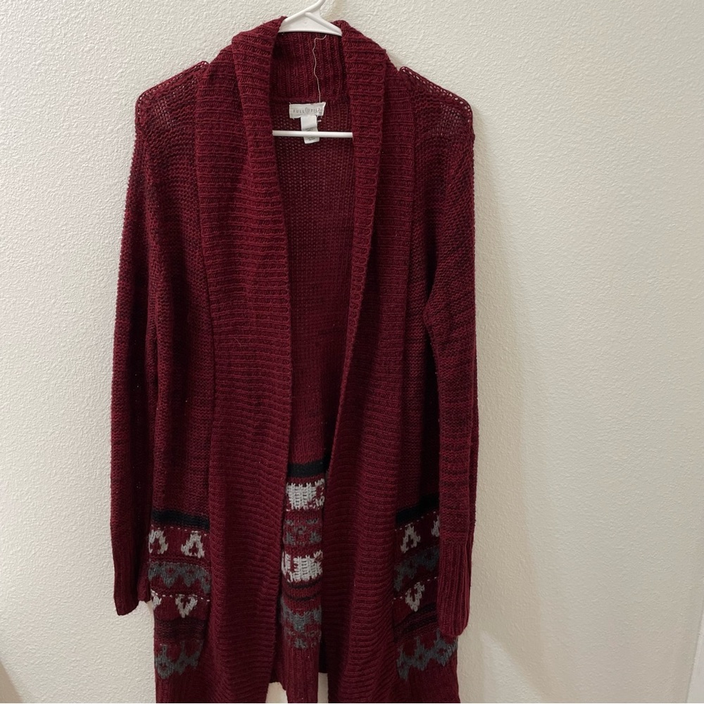 Full tilt cardigan sweater red medium